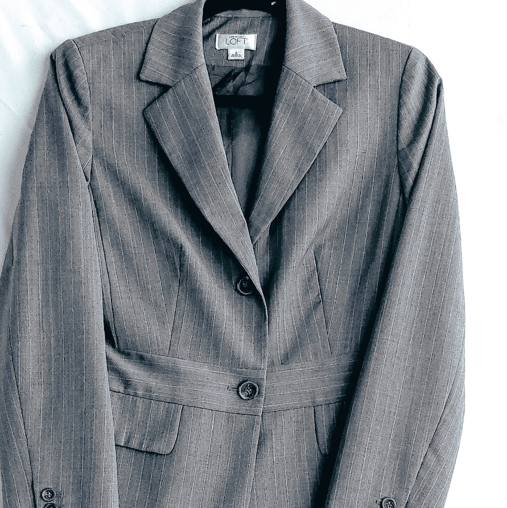 Loft gray pinstripe blazer